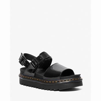 Dr Martens Voss Patent Kožené Strap - Cierne Sandale Damske, D400SK